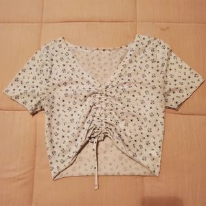 Floral sinched crop top